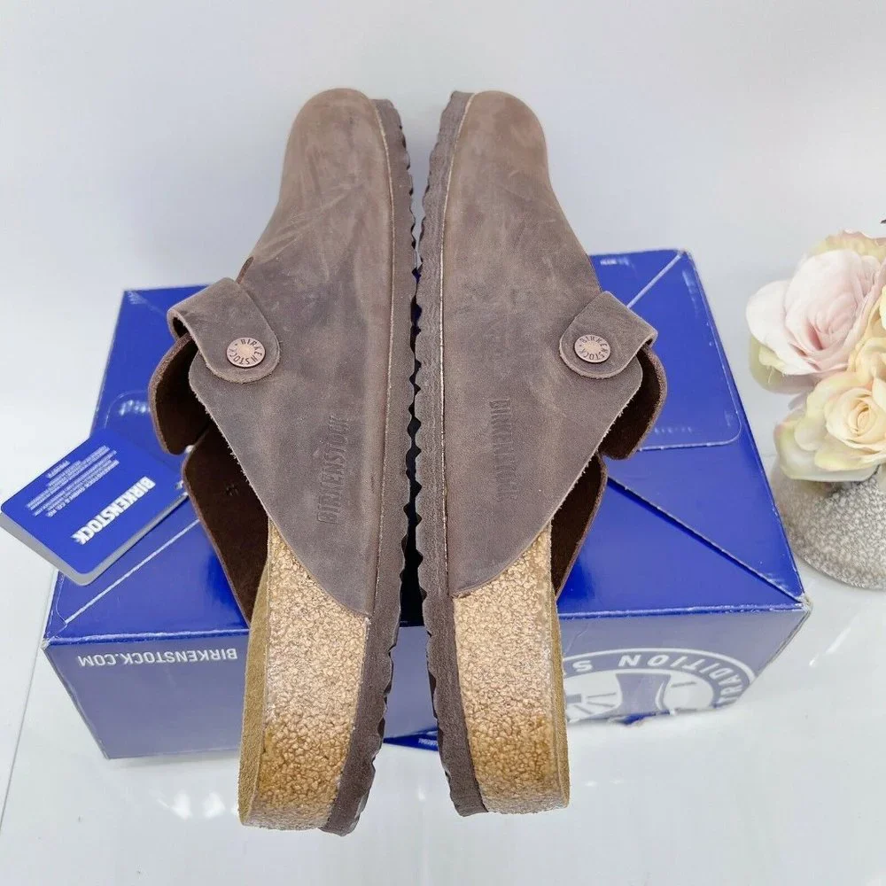 Birkenstock Soft Footbed Boston Clog Oiled Leather Habana EU 45 Mens US 12- 12.5 - Picture 11 of 12